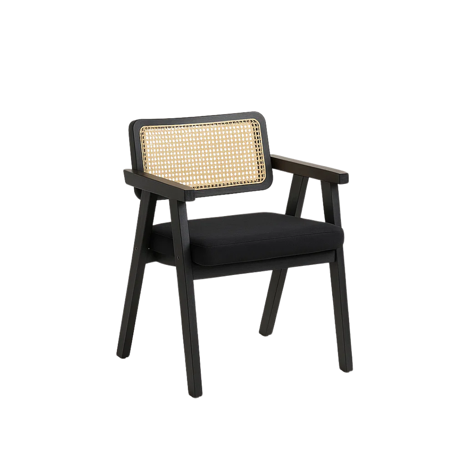Butaca Sitial Capitol Acolchado de Rattan Negro-4