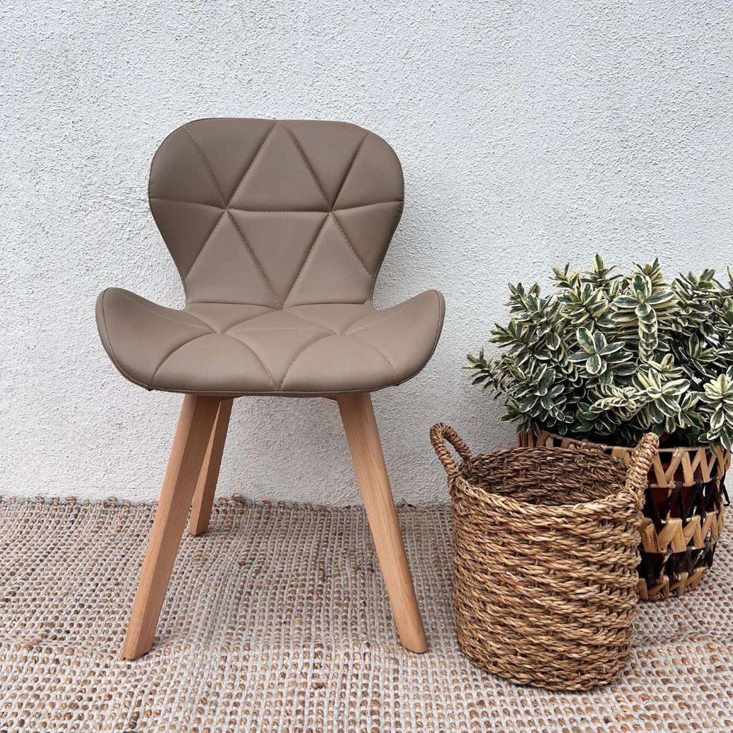 Pack 4 Sillas Rubik Latte | Eco-cuero-2