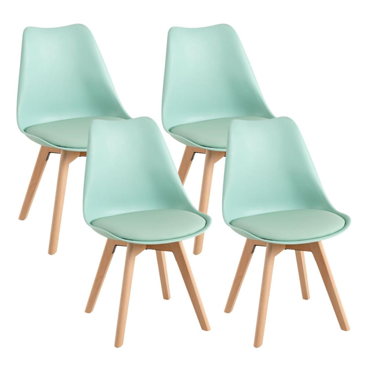 Comedor Redondo Shanna 100cm + 4 Sillas Tulip Menta-4