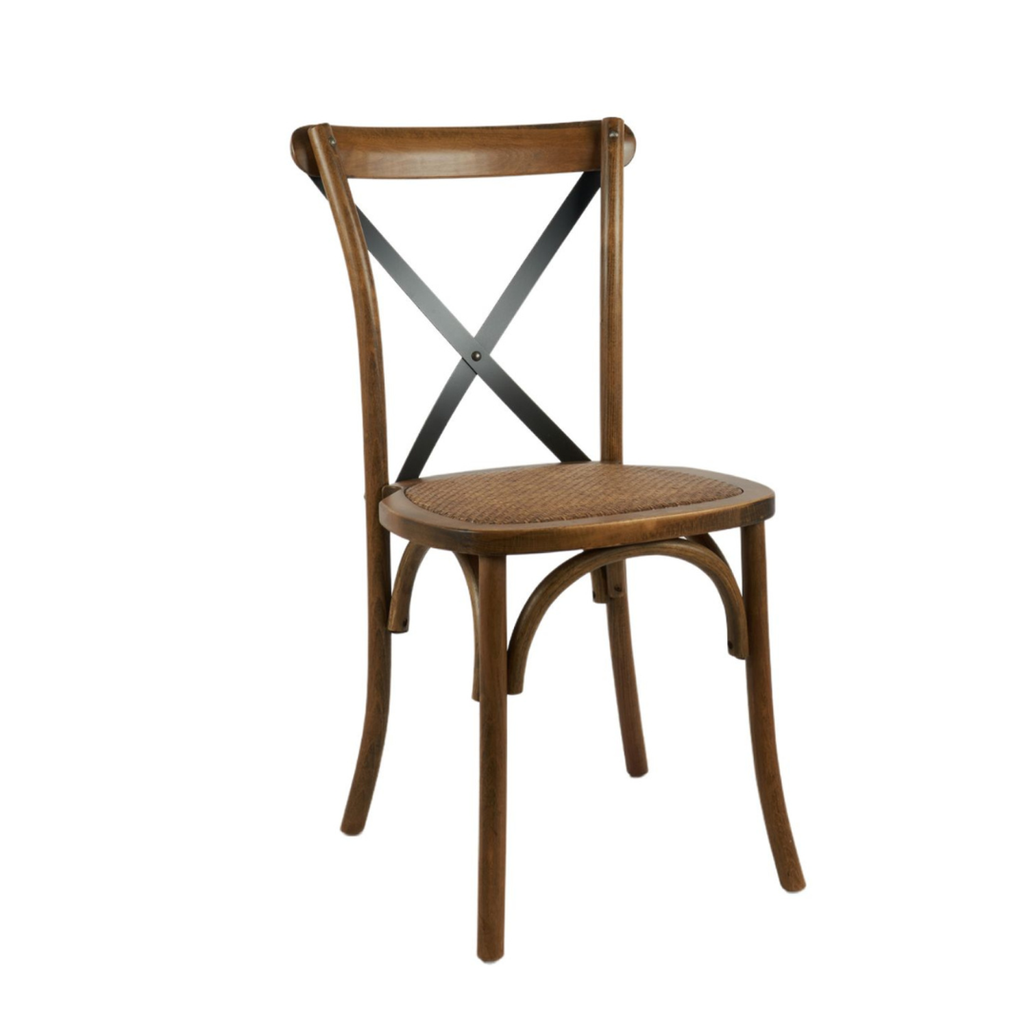 Pack 4 Silla Crossback Madera & Rattan | Café y Negro-5
