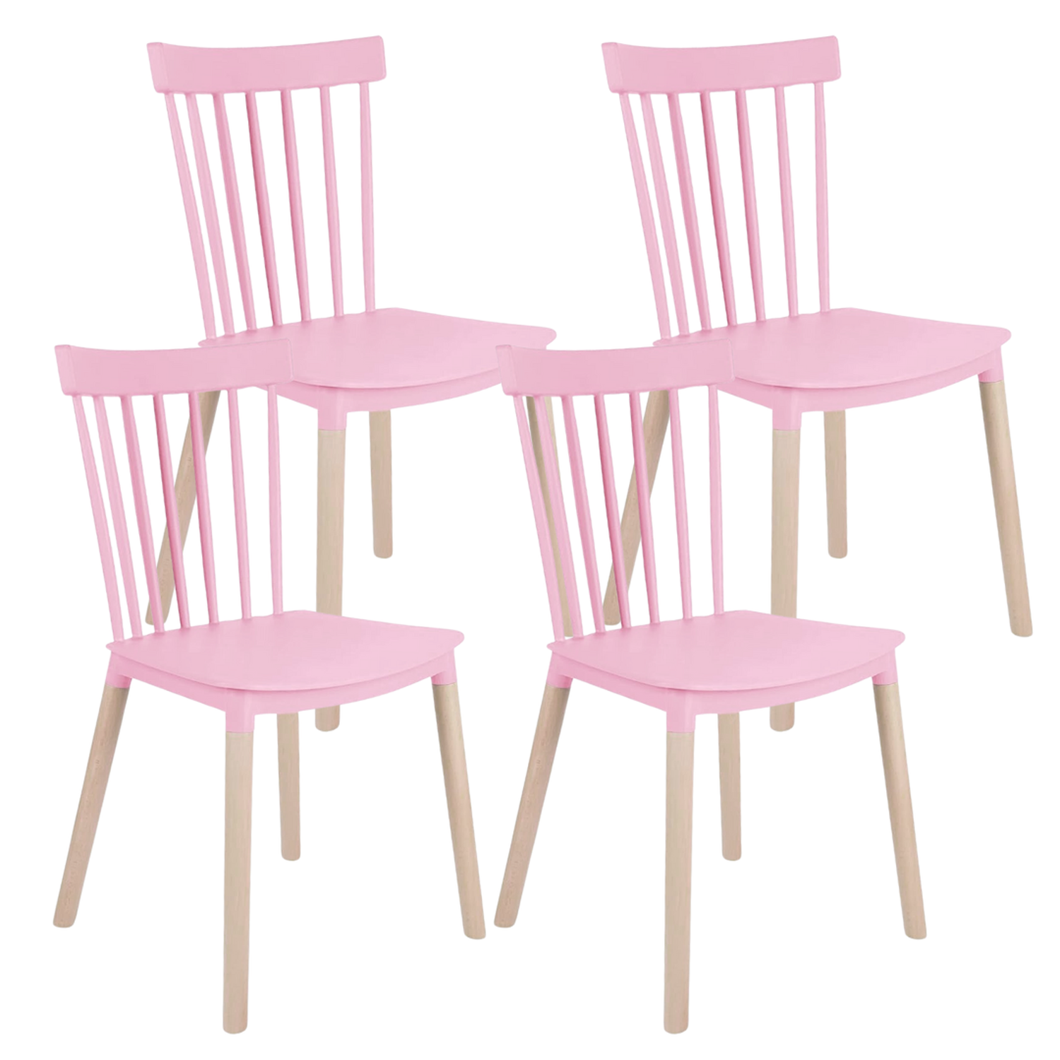 Pack 4 Silla Windsor Rosada | Moderna & Resistente-0