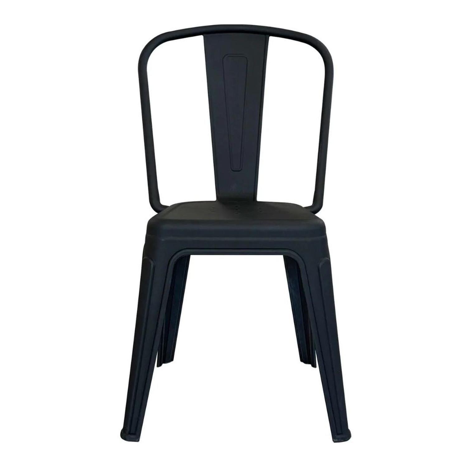 Pack 4 Silla Tolix Negro | Plástico Reforzado para Exterior e Interior-2