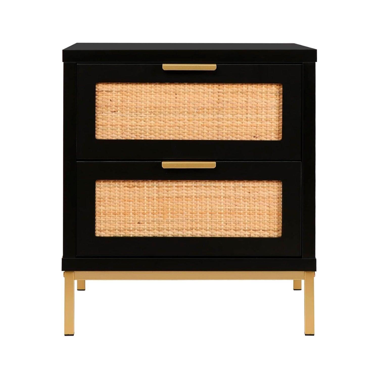 Pack 2 Veladores Matilde Negro | Diseño Minimalista | 2 Cajones-2