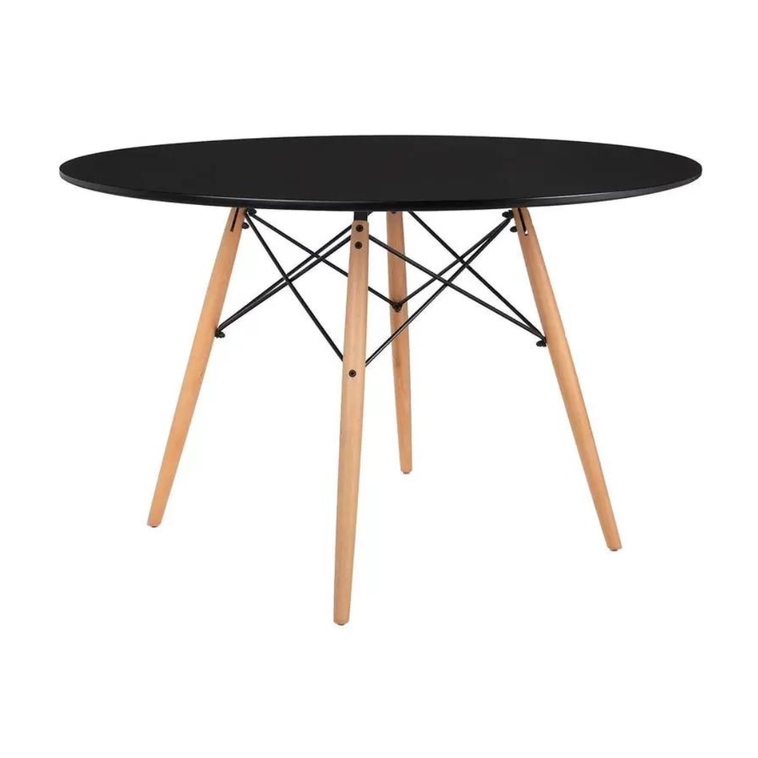 Comedor Mesa Redonda Estela Negra 80cm + 4 Sillas Tulip Negro-3