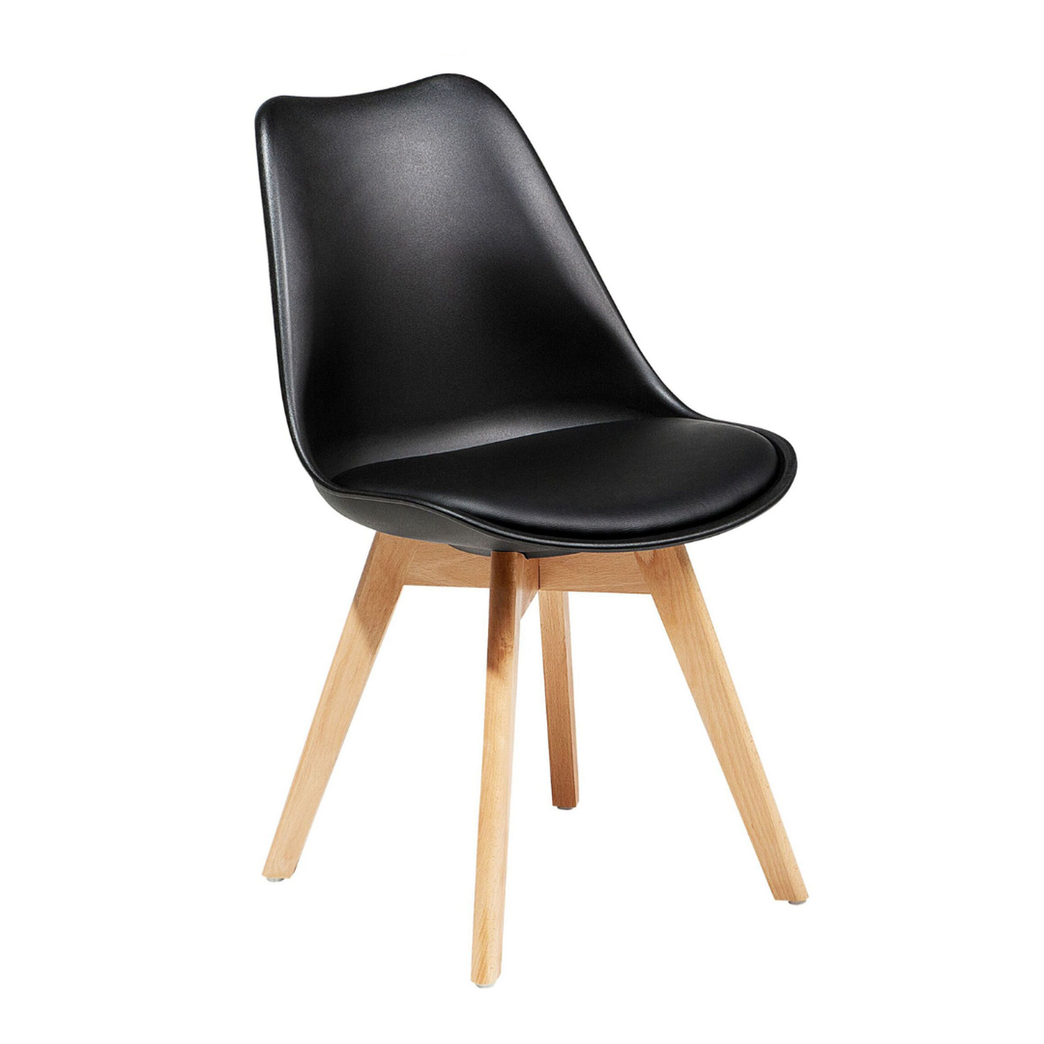 Comedor Mesa Redonda Estela Negra 80cm + 4 Sillas Tulip Negro-4