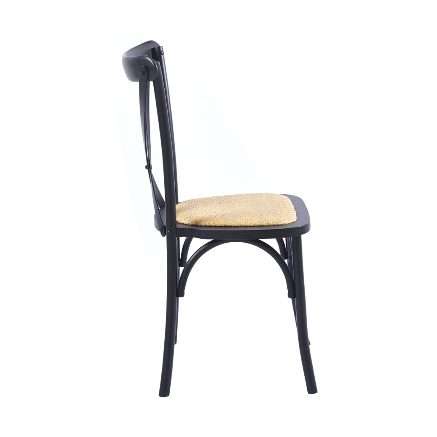 Pack 4 Silla Crossback Negra | Madera Ratán | Diseño Clásico-5