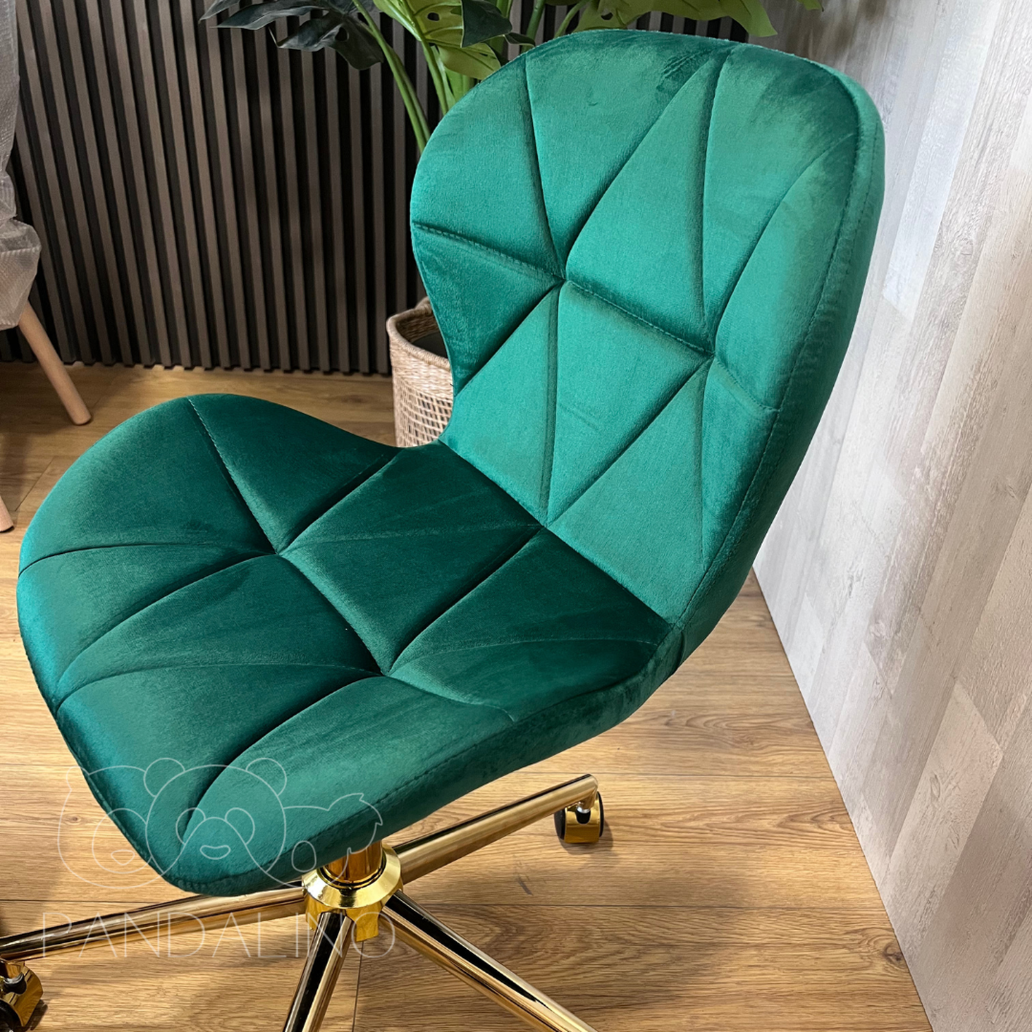 Silla Oficina Escritorio Rubik | Giratoria| Ergonómica | Felpa Verde-2