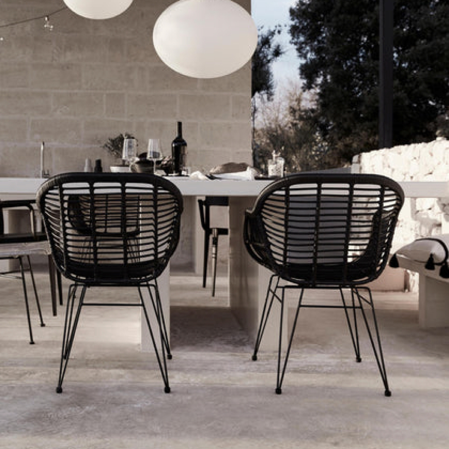Pack 4 Butacas Grecia | Diseño en Rattan Negro-9