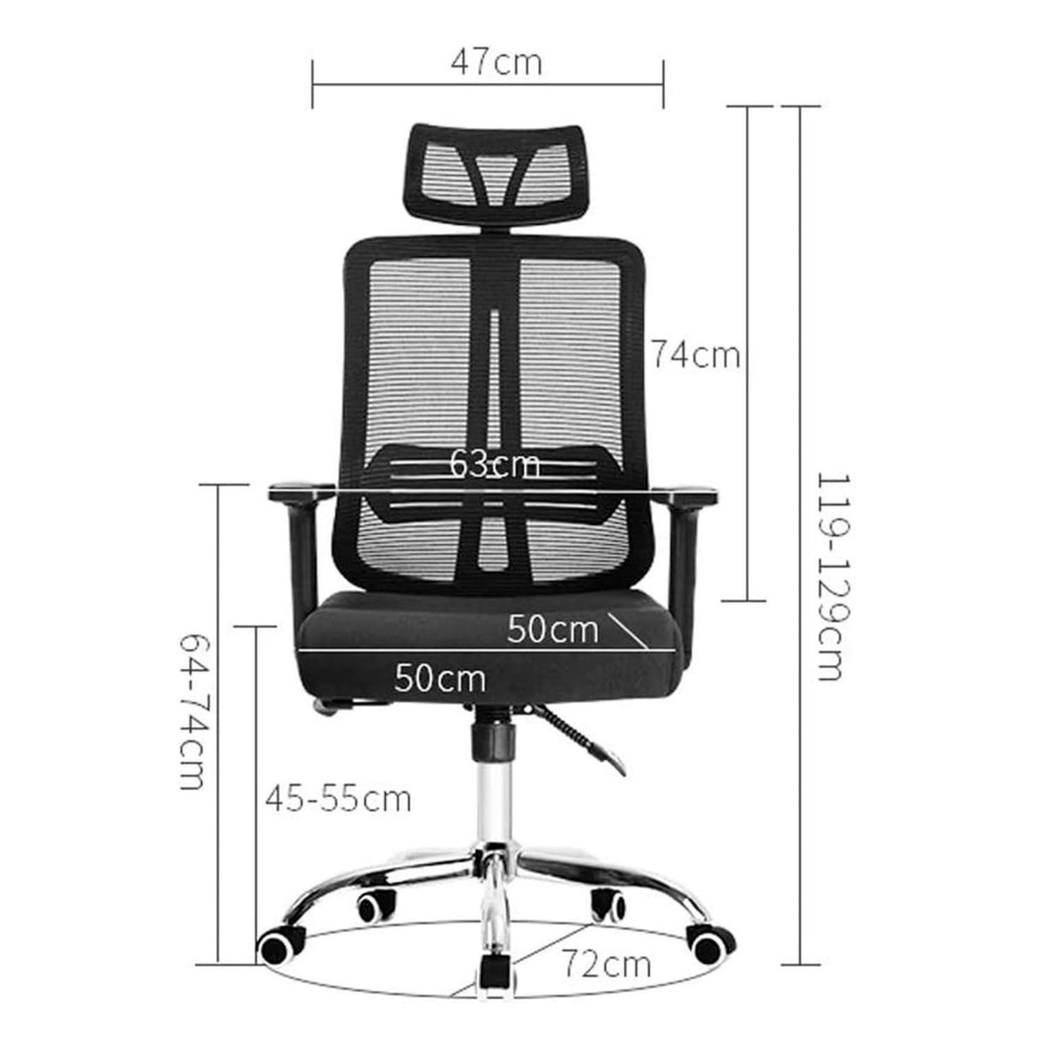 Silla Oficina Ergonómica Flexa Negra | Apoyabrazos y Reposacabezas Ajustable-9