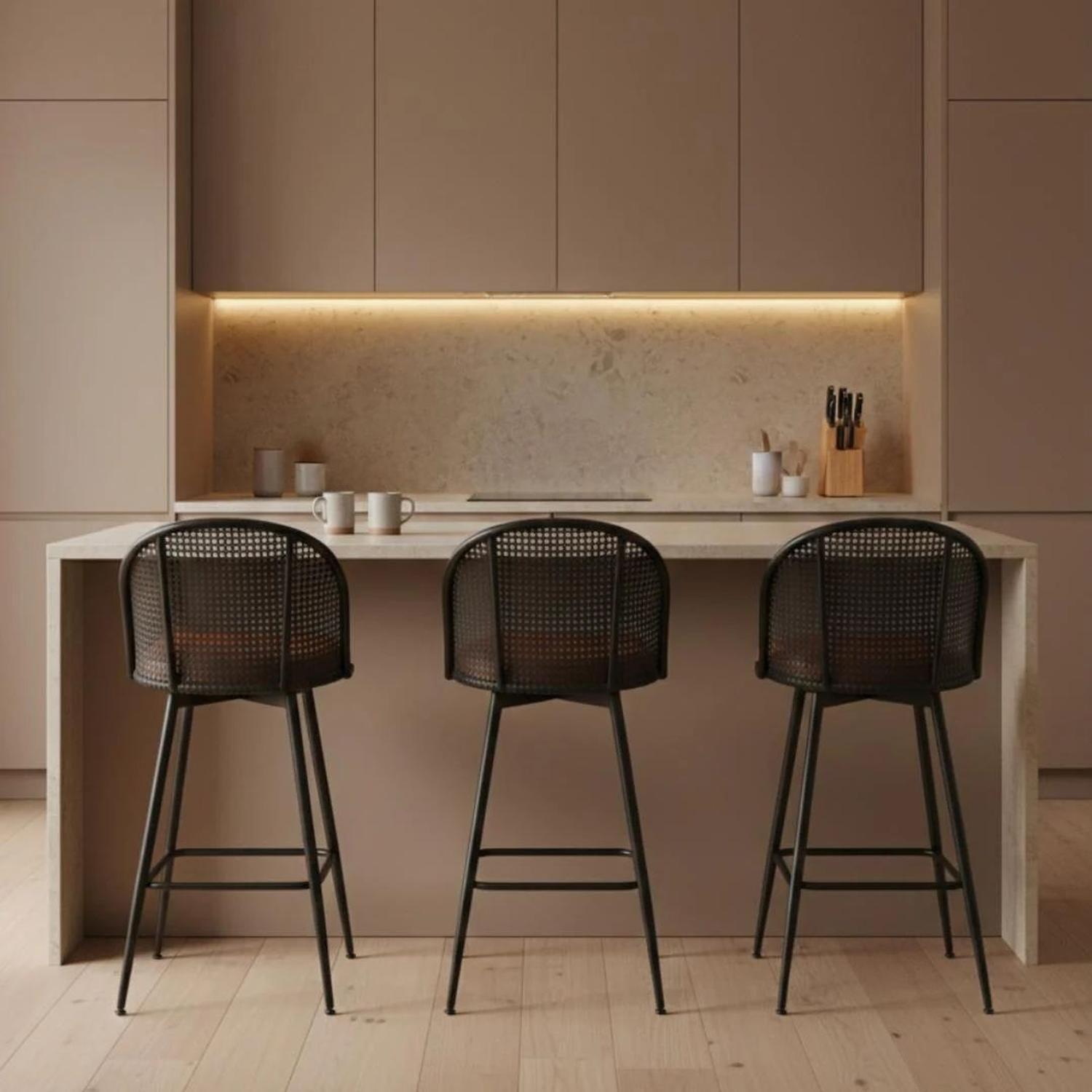 Pack 2 taburete Bar Carolla Café 62 cm | Asiento Giratorio 360°-5