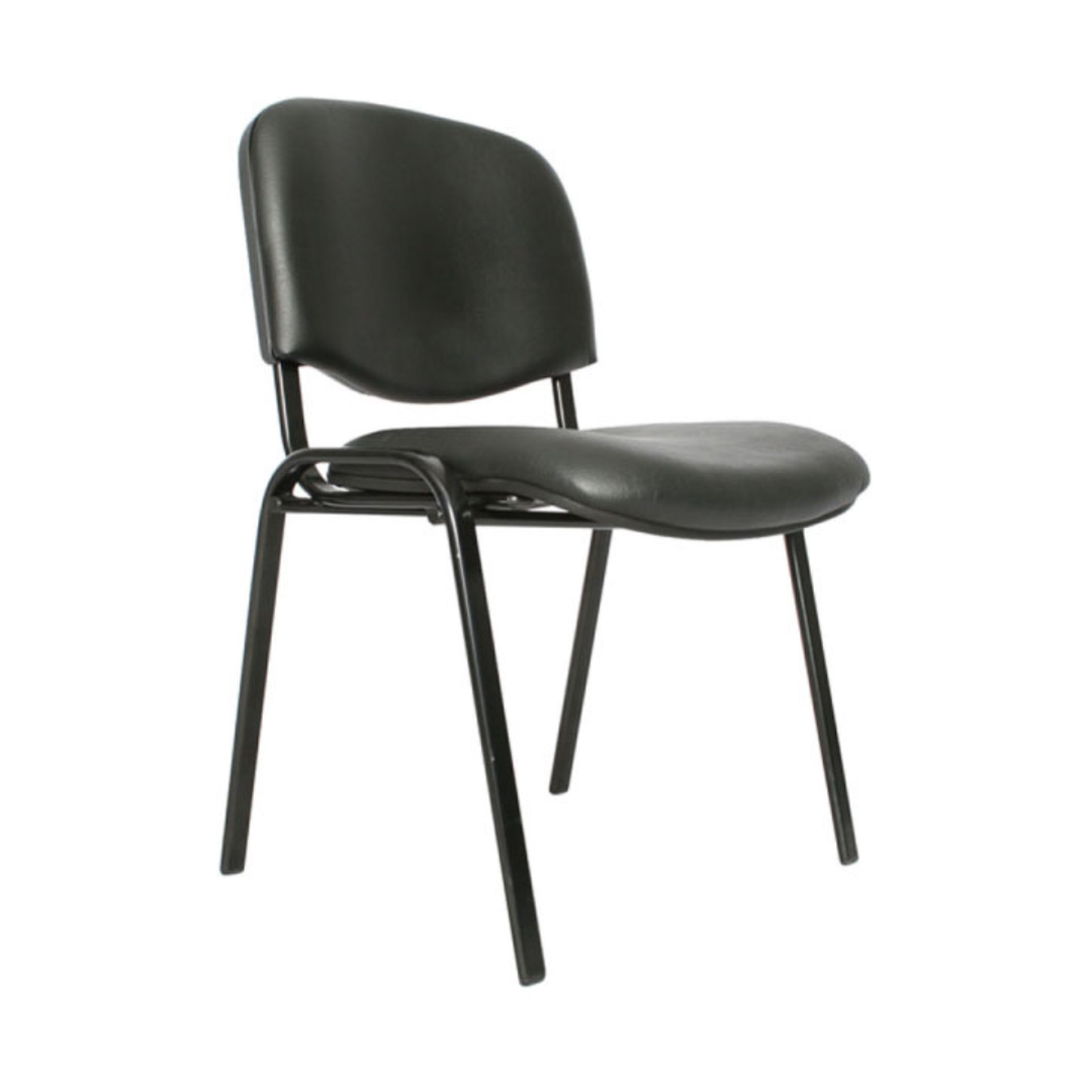 Silla Oficina Meeting | Ecocuero Negra | Cómoda ISO | Sala de Espera-0