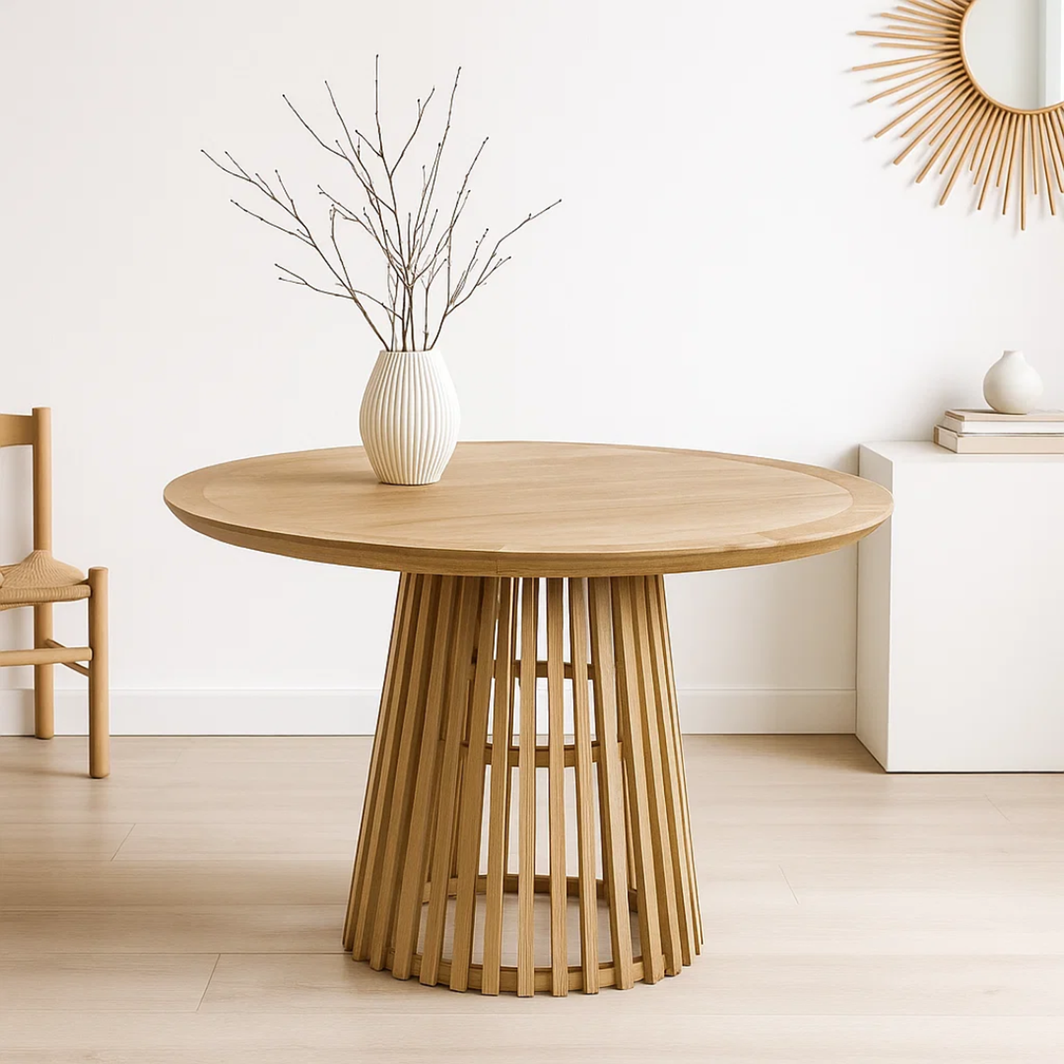 Mesa Redonda Konna D120 cm | Madera Natural-3