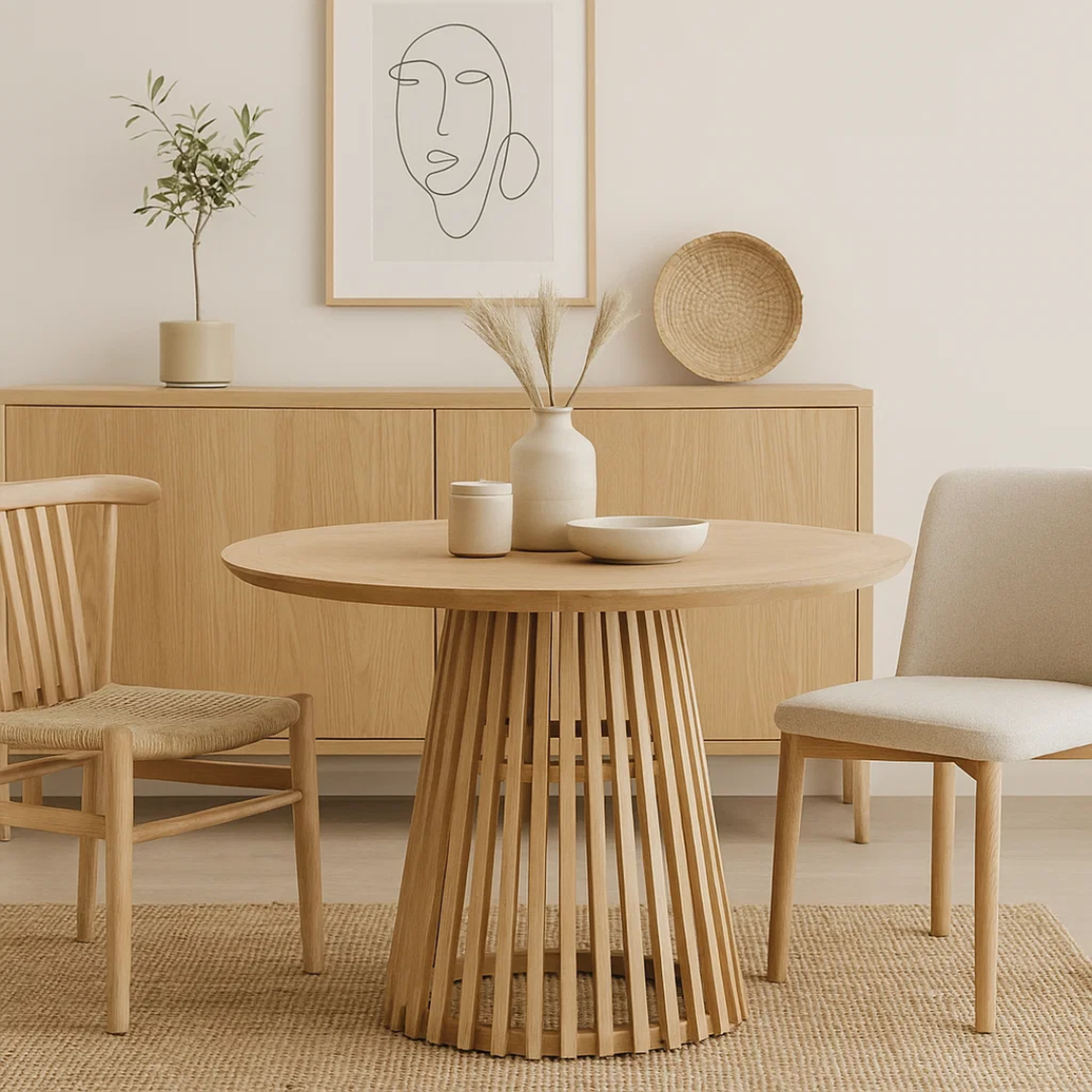 Mesa Redonda Konna D120 cm | Madera Natural-4