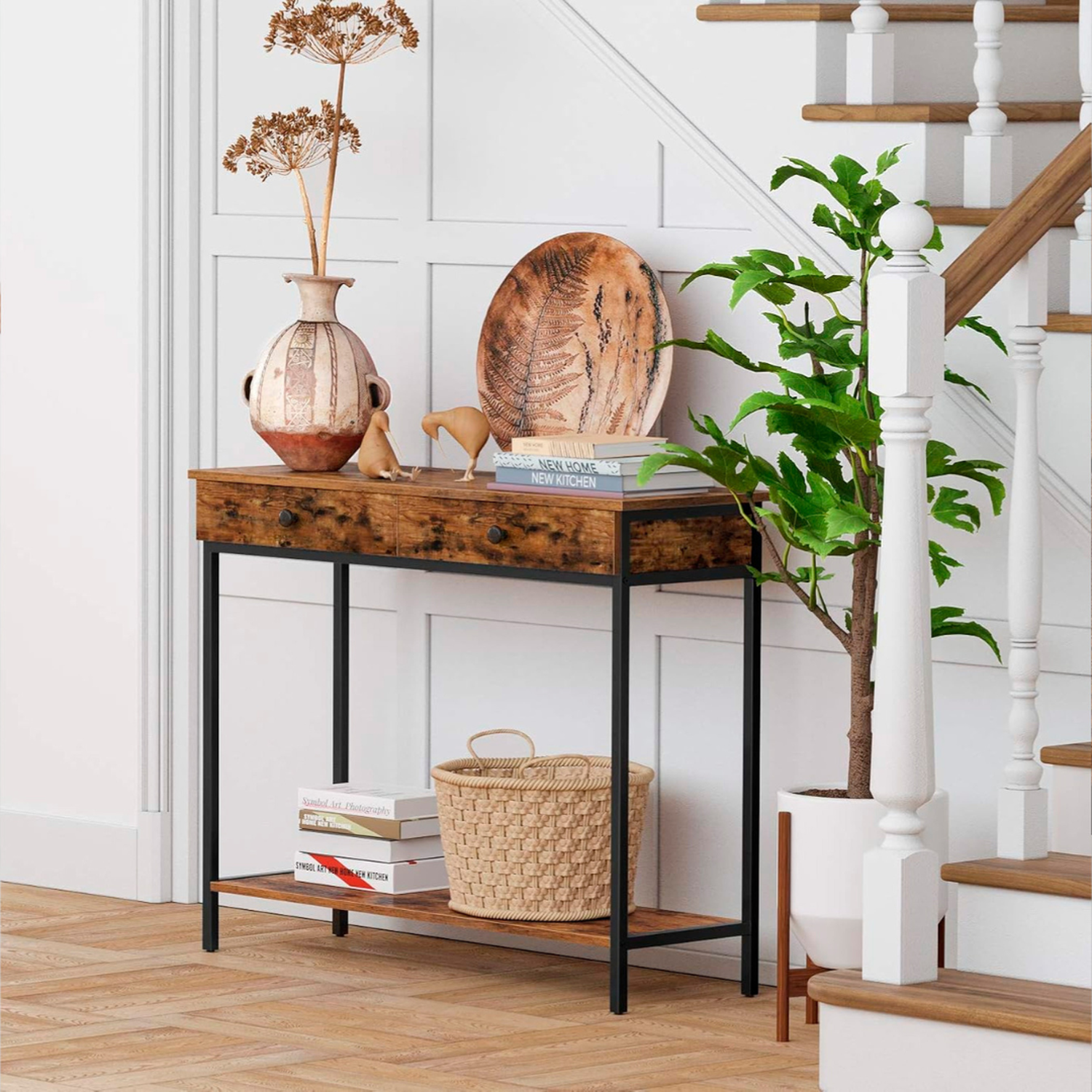 Arrimo Betania 2 Cajones | Madera Natural | Diseño Compacto-4