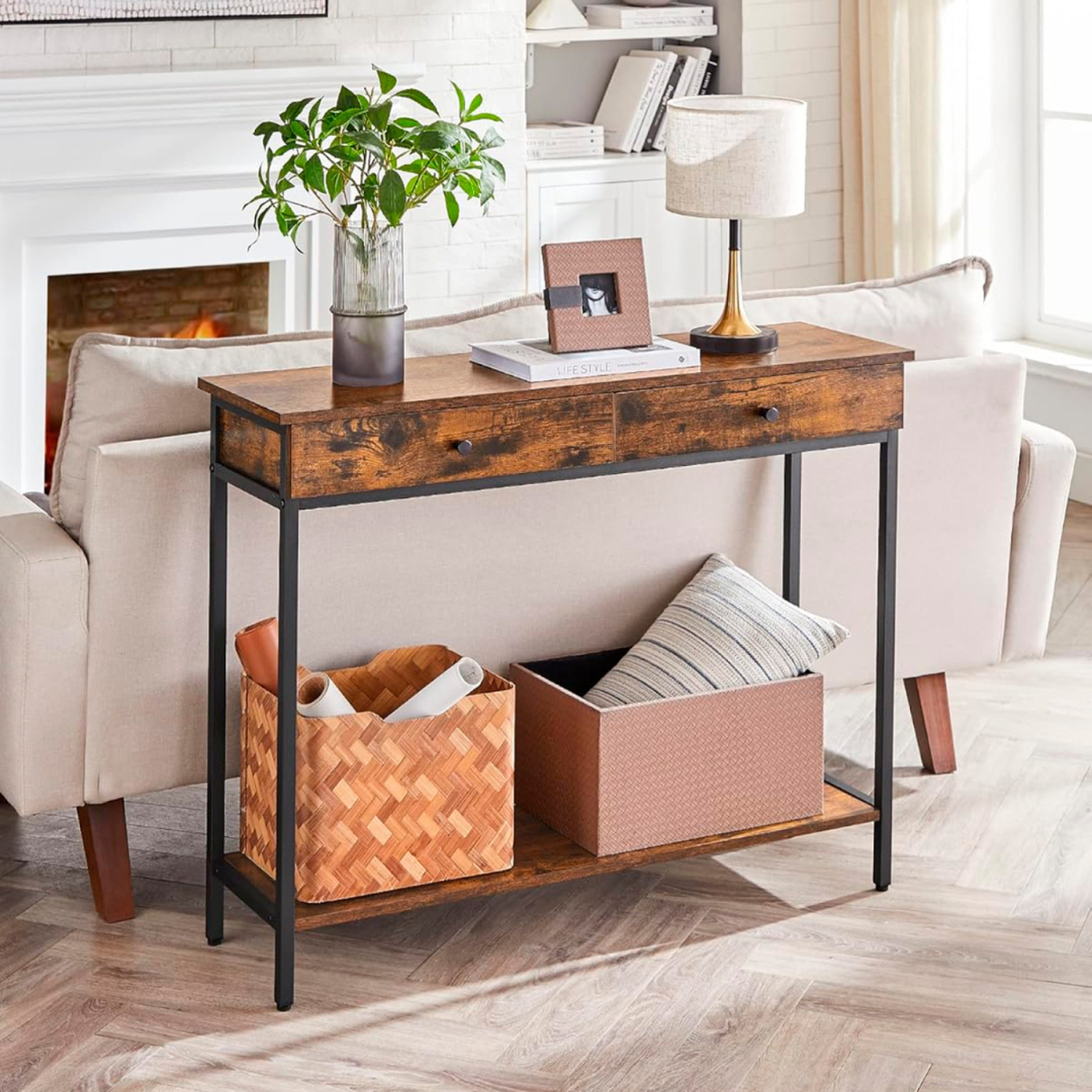 Arrimo Betania 2 Cajones | Madera Natural | Diseño Compacto-5