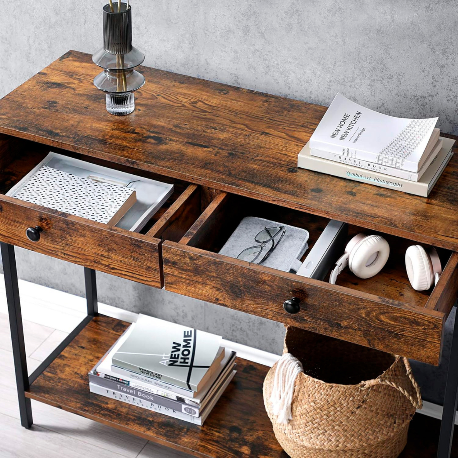 Arrimo Betania 2 Cajones | Madera Natural | Diseño Compacto-7