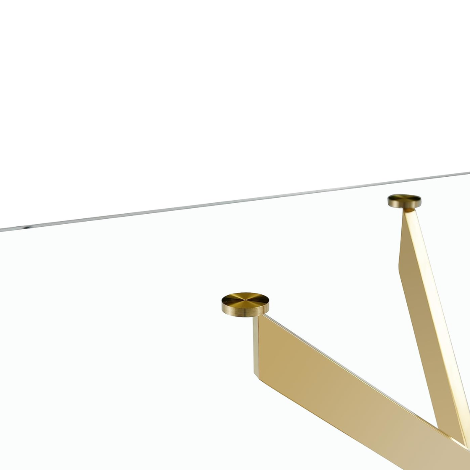 Mesa Rectangular Romina 140x80 | Moderna | Vidrio Templado | Dorado-1