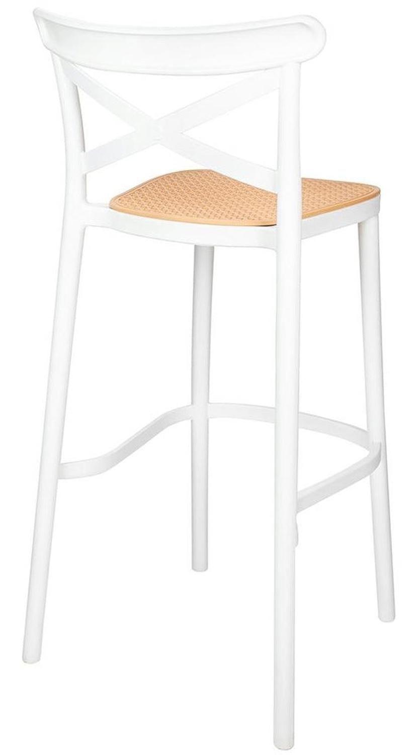 Pack 2 Taburetes Bar Valentino Blanco 65 cm | Apilable| Exterior-5