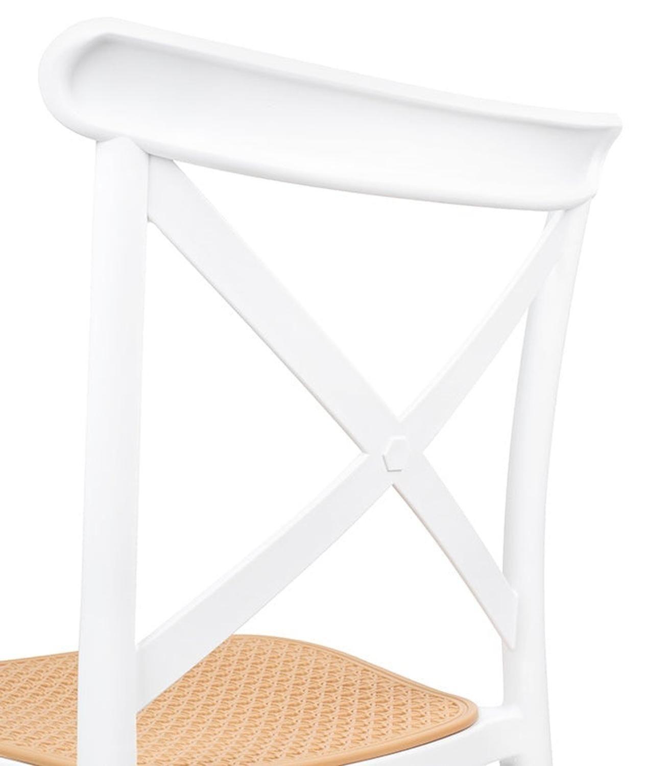 Pack 2 Taburetes Bar Valentino Blanco 65 cm | Apilable| Exterior-9