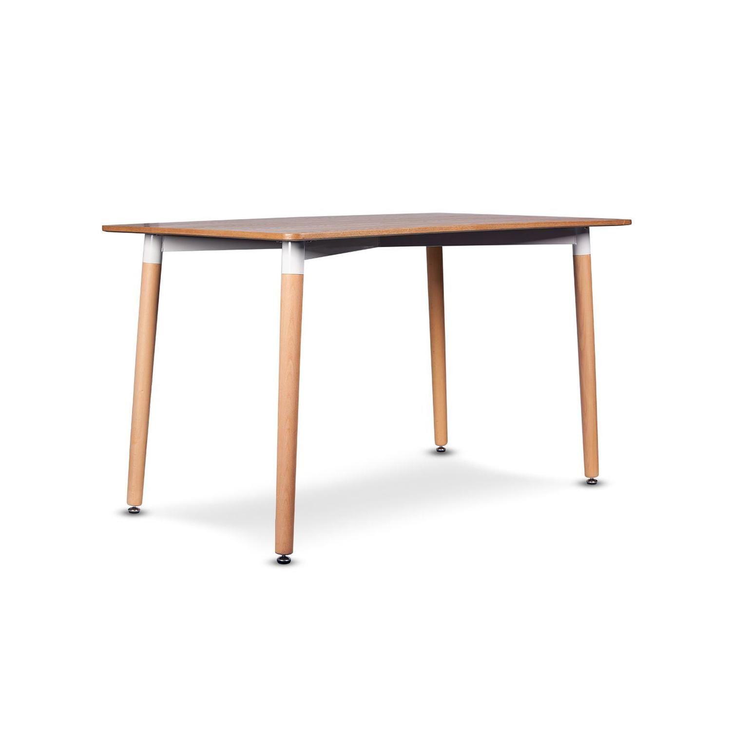 Mesa Rectangular Álamo 130x80 cm | Estilo Escandinavo |Vinilo Madera|-2