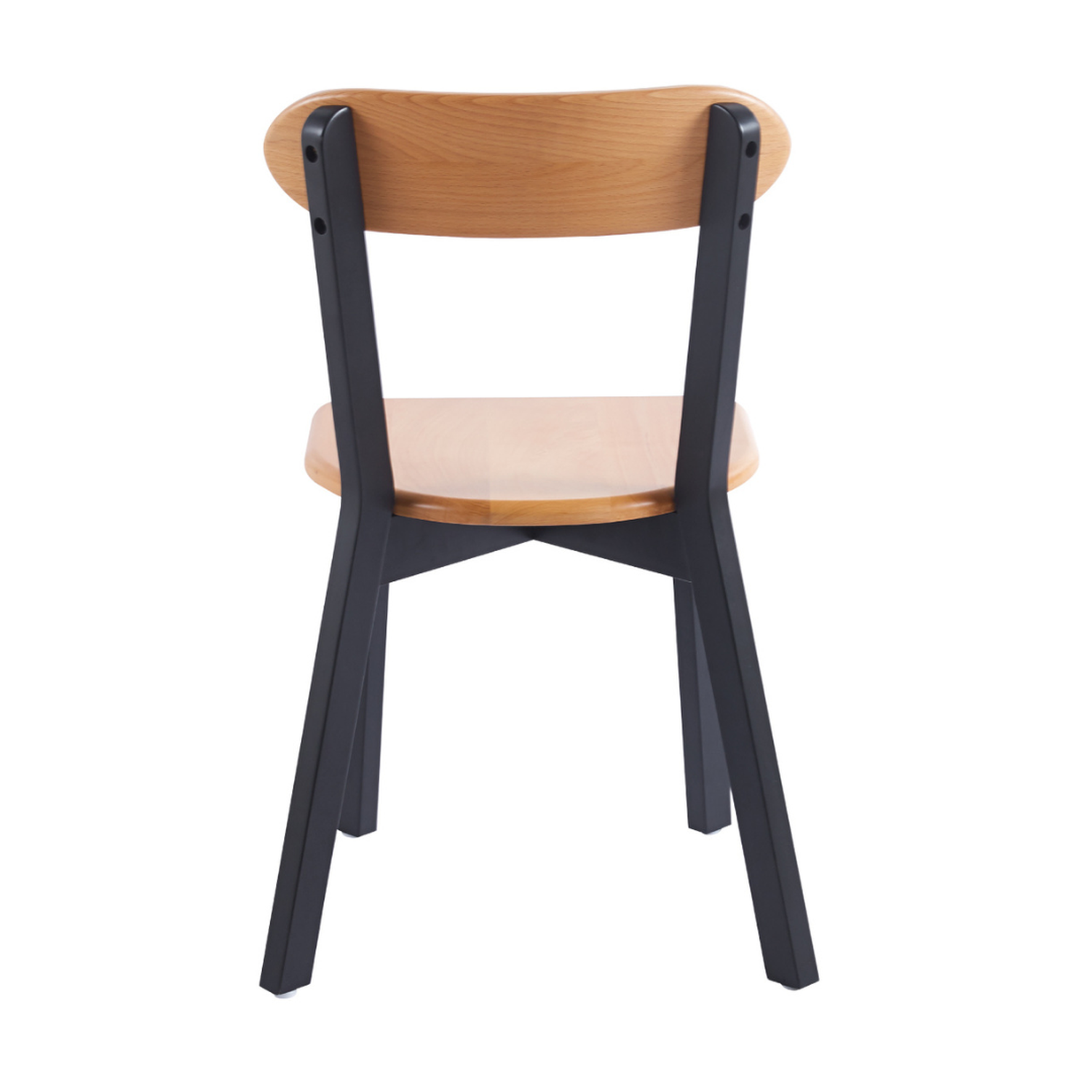 Pack 2 Silla Fresno |Diseño Natural & Negro| Moderna y Duradera-2