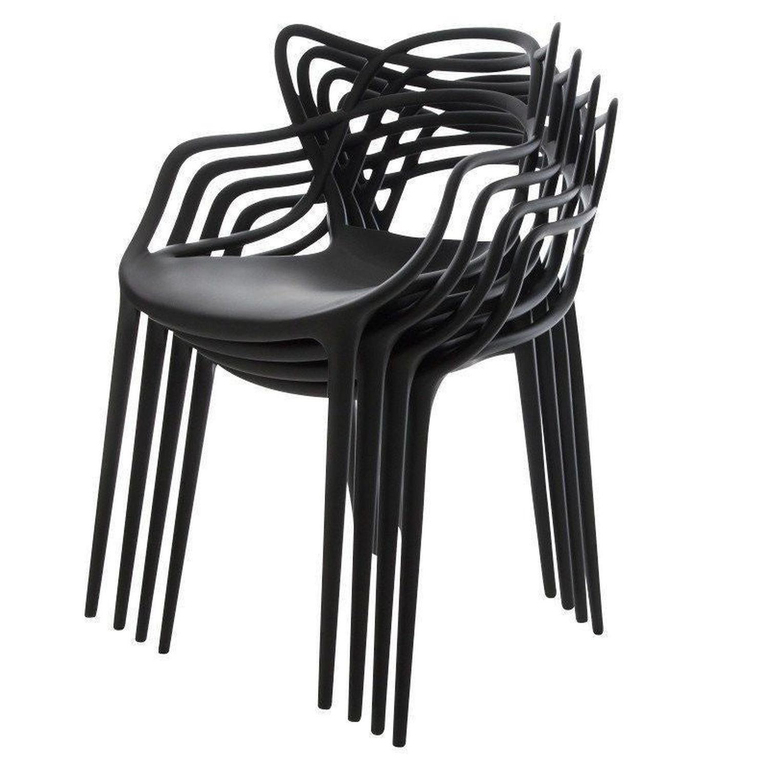 Comedor Mesa Redonda Shanna 100cm + 4 Sillas Masters negro-7