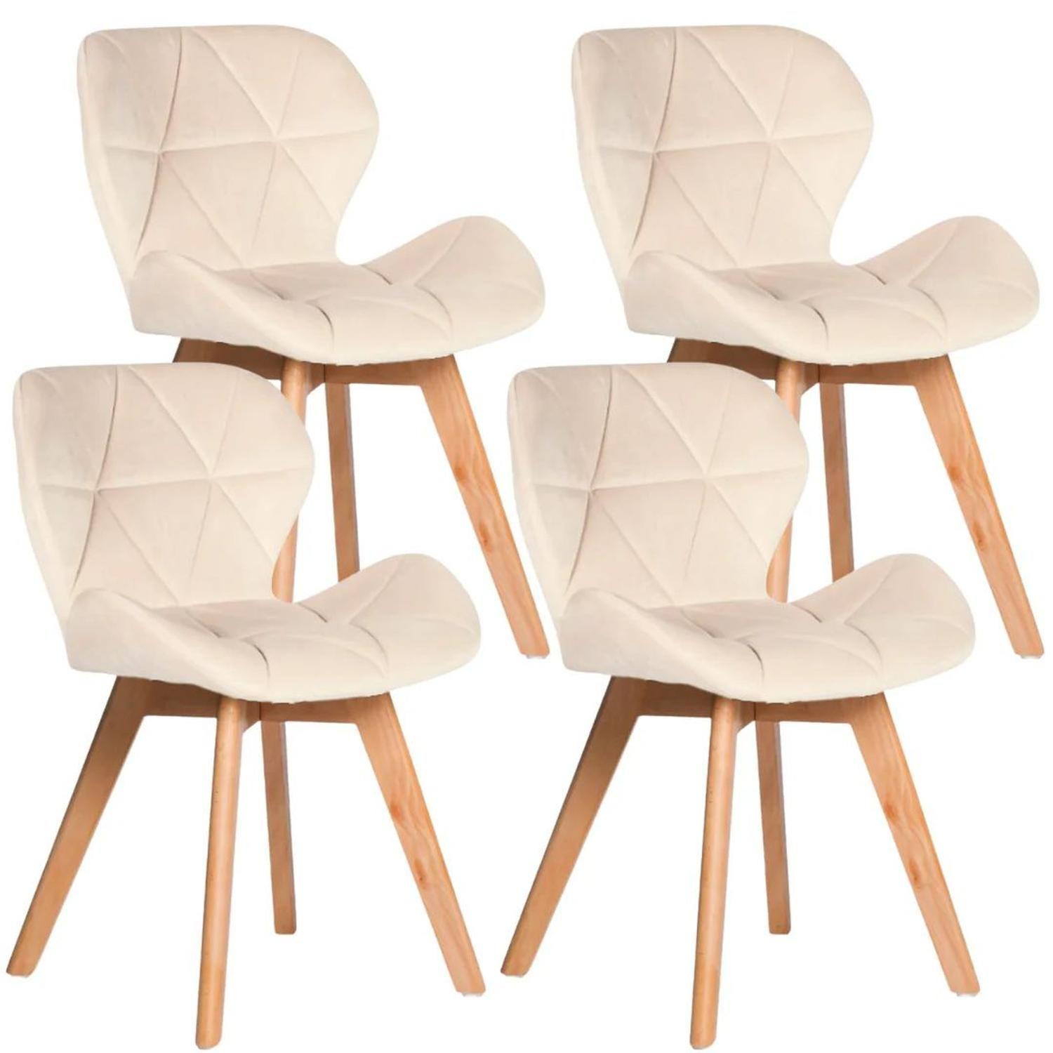 Pack 4 Sillas Rubik Velvet Beige | Elegancia y Confort-0
