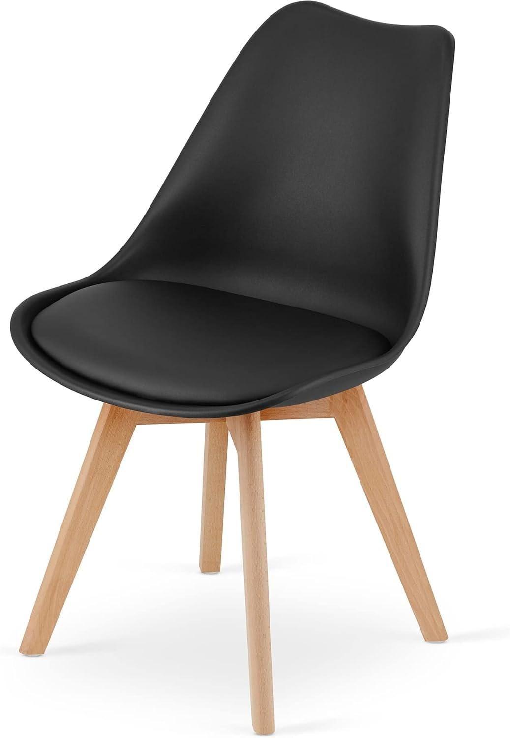 Pack 4 Tulip Negras Acolchadas | Diseño Moderno-2