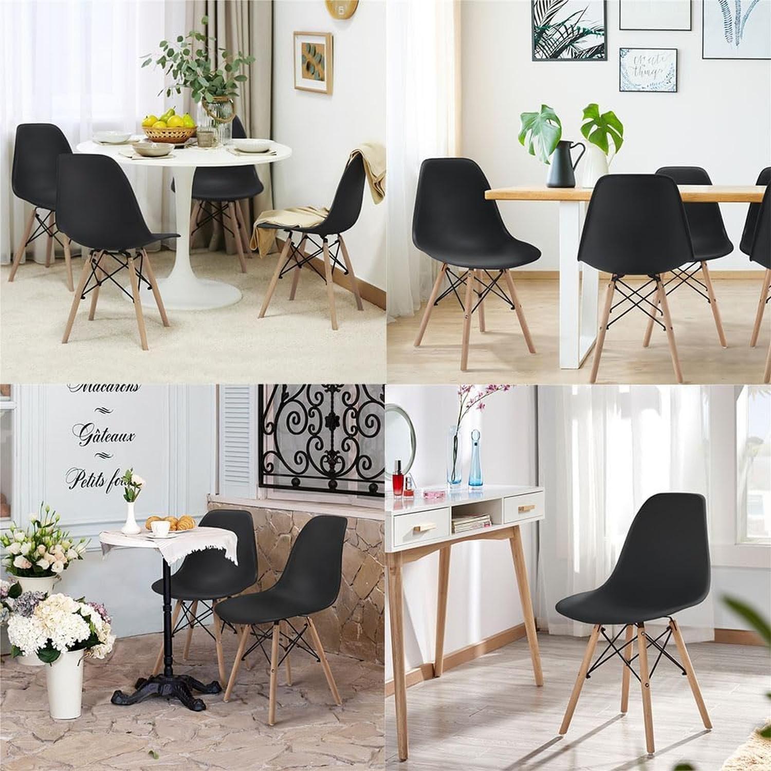 Pack 4 Tulip Negras Acolchadas | Diseño Moderno-6