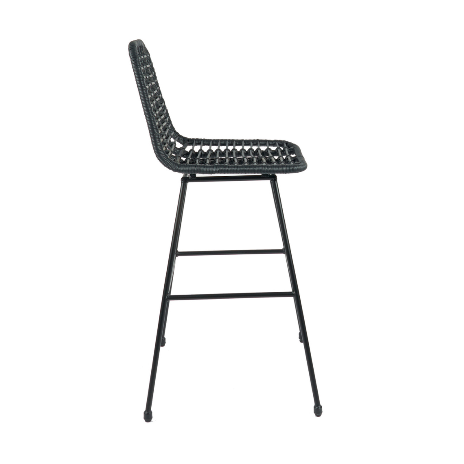 Pack 4 Taburete Piso Grecia Alto 75 cm | Rattan color Negro-4