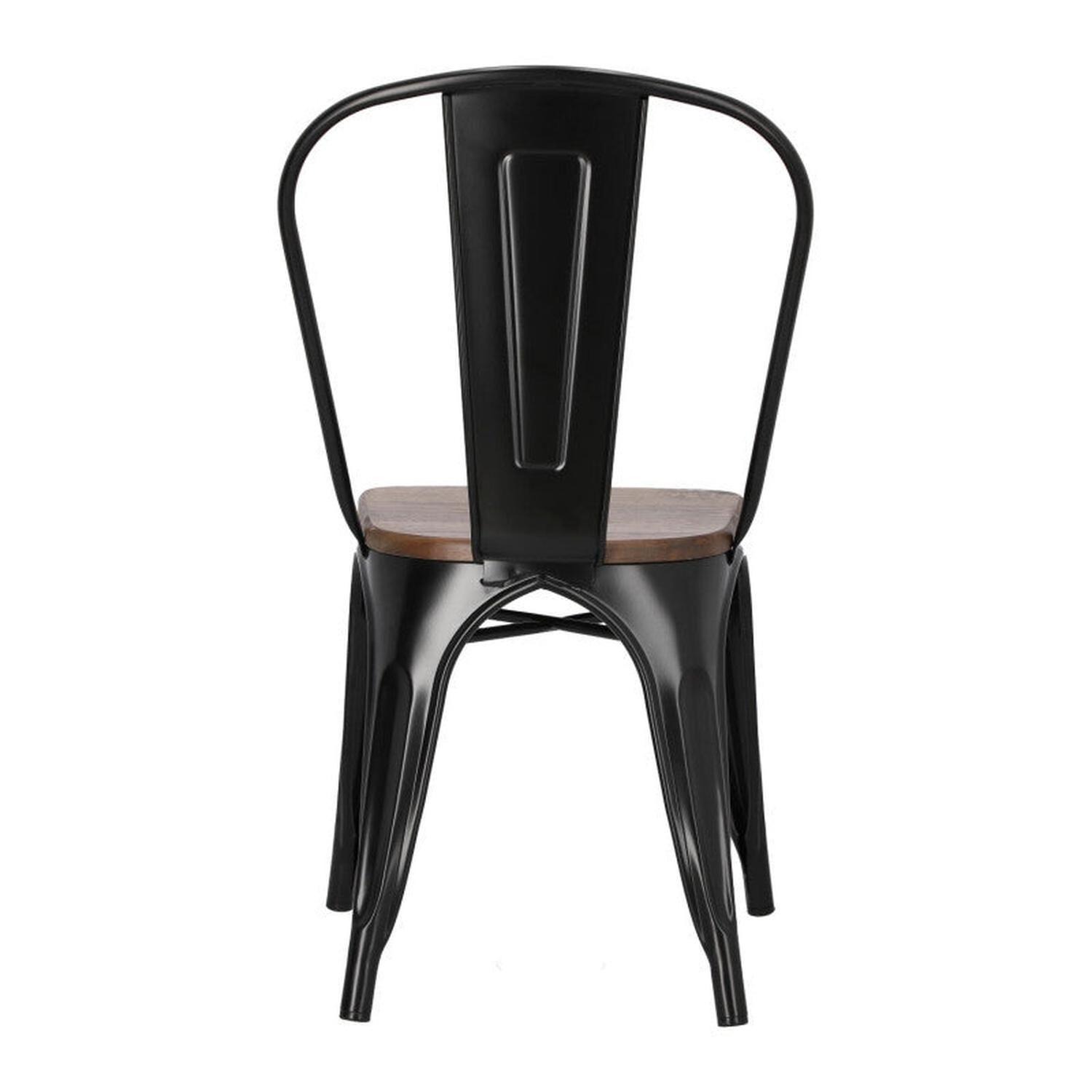Silla Tolix | Metal y Madera Oscura | Resistencia al Exterior-2
