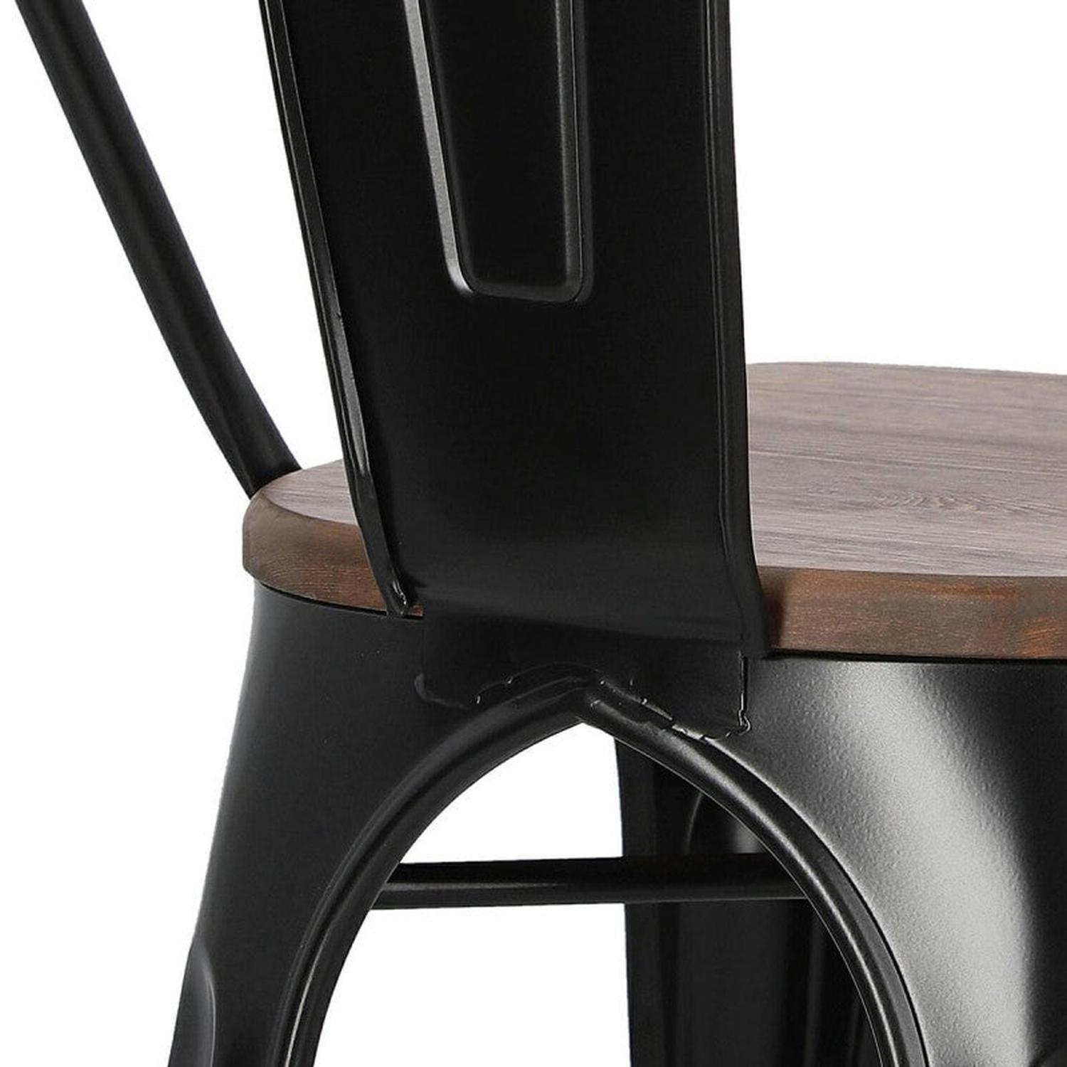 Silla Tolix | Metal y Madera Oscura | Resistencia al Exterior-4