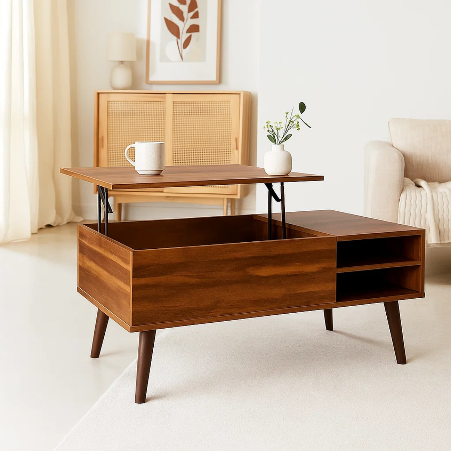 Mesa de Centro Elevable Lotta | Multifuncional y Moderna-2