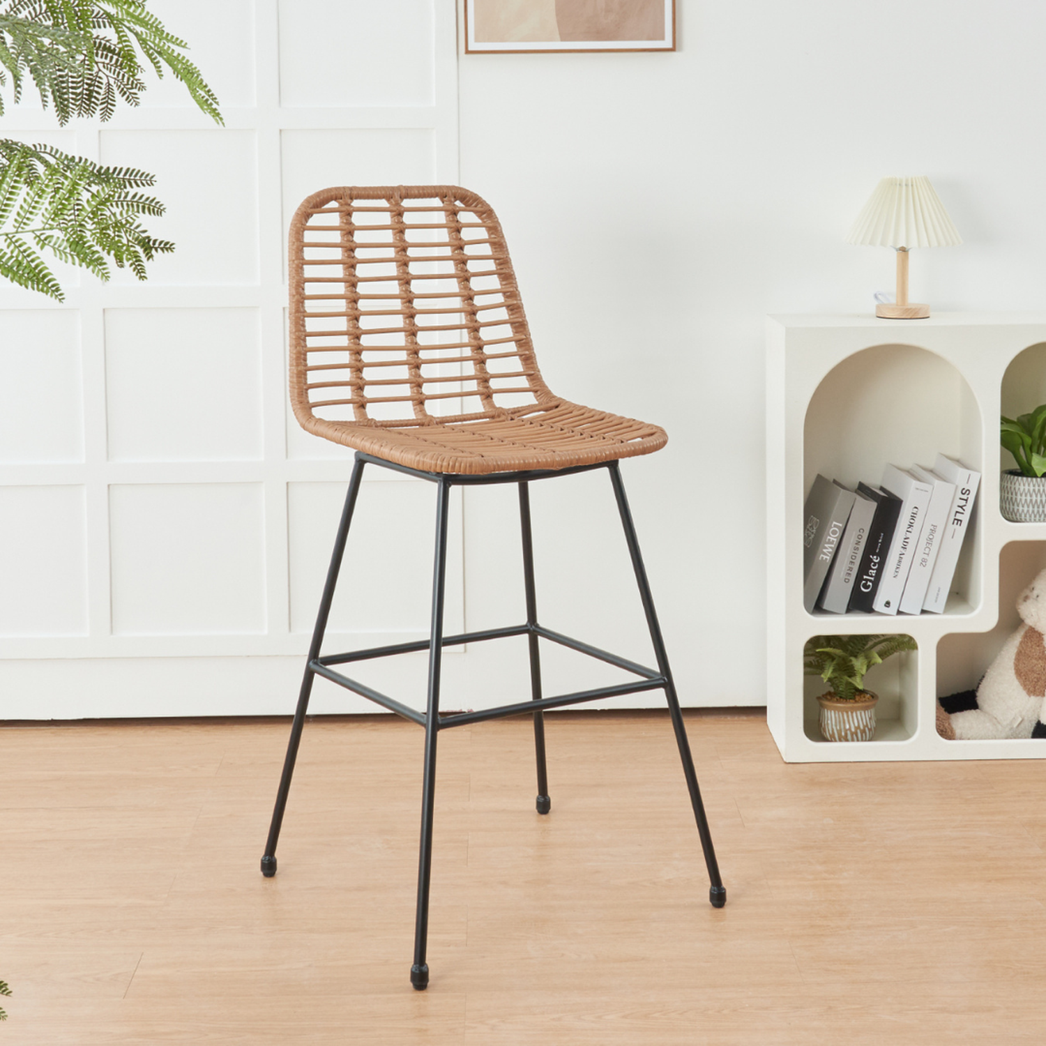 Pack 4 Taburete Piso Grecia Alto 75 cm | Rattan color Natural-3