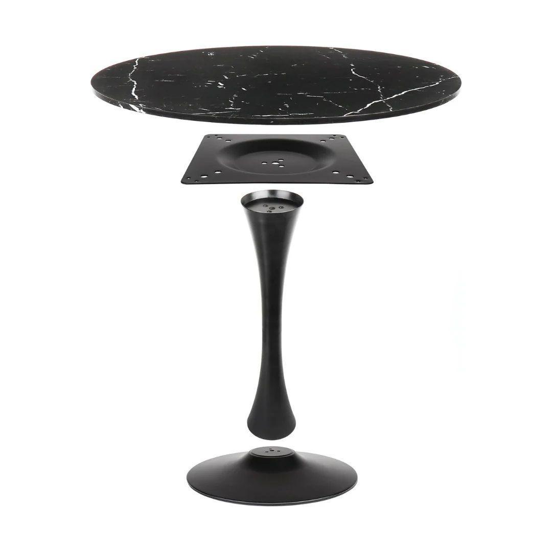 Juego de comedor mesa Tulip 100cm negras + 4 sillas Masters negras / Pandalino-4