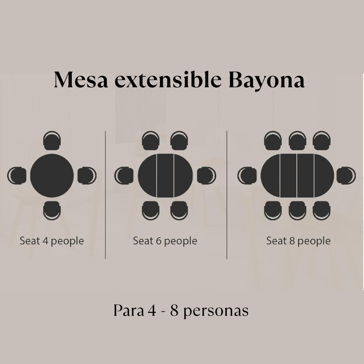 Mesa Extensible Bayona Blanca | 100cm a 180cm-5
