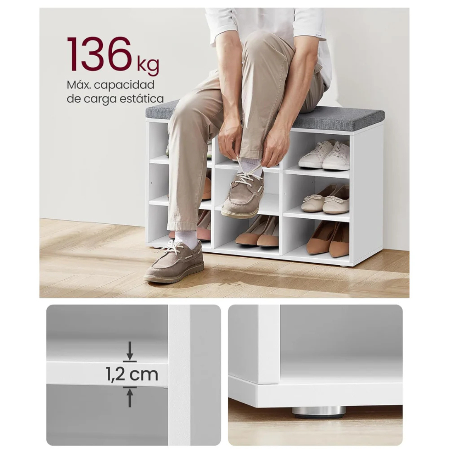 Banqueta Zapatero Blanco Topeka-4