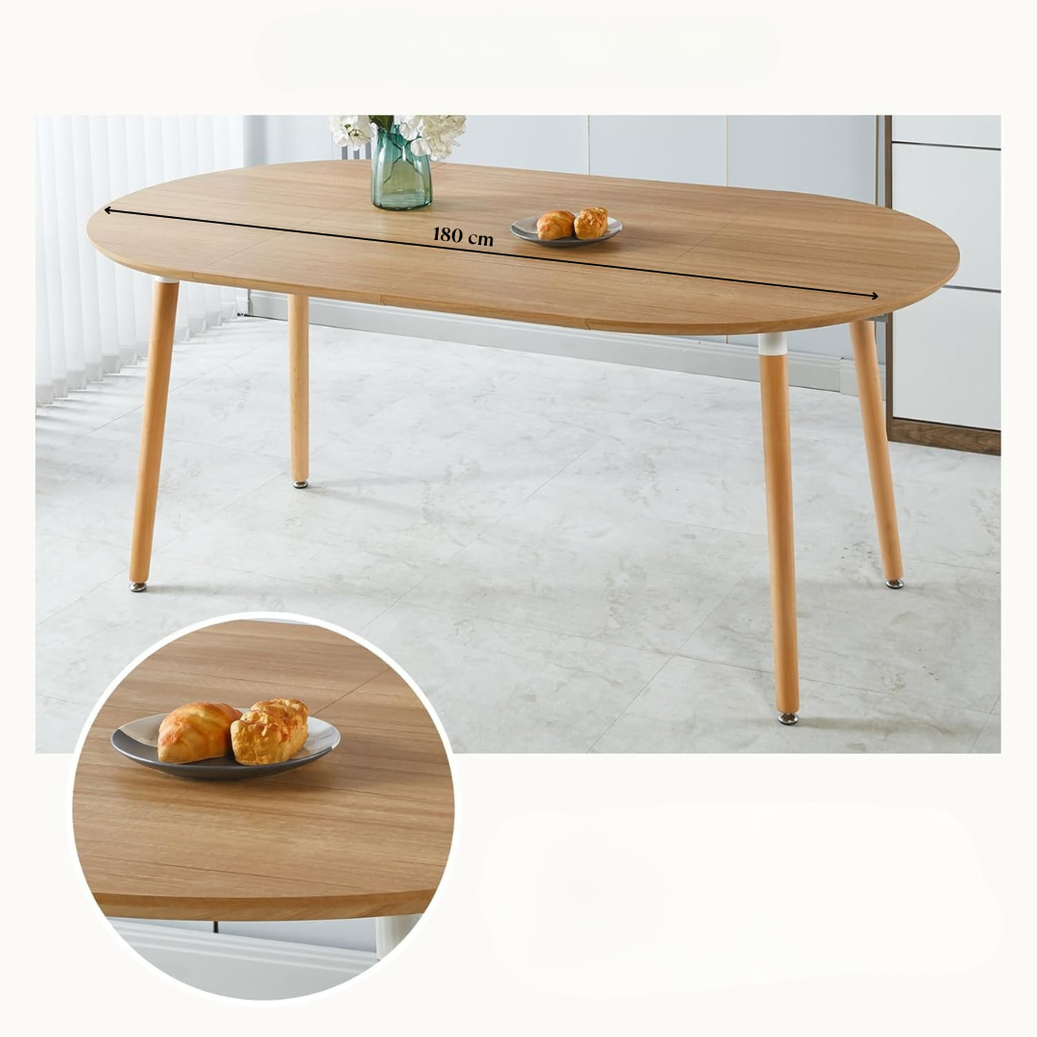 Mesa Extensible Bayona Wood | 100cm a 180cm-2