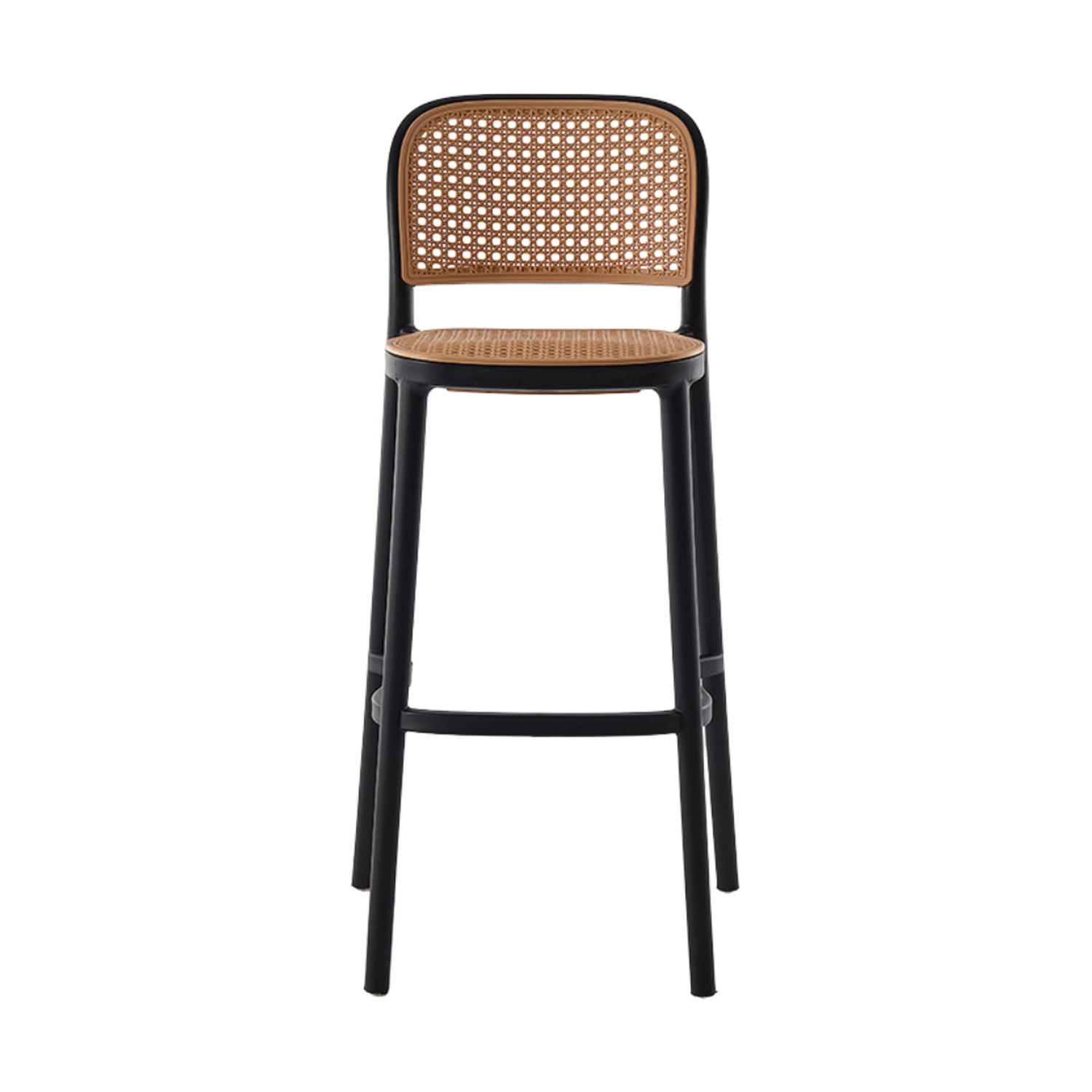 Pack 4 Taburete Montana Negro 65cm | Rattan Sintético | Apilable-5