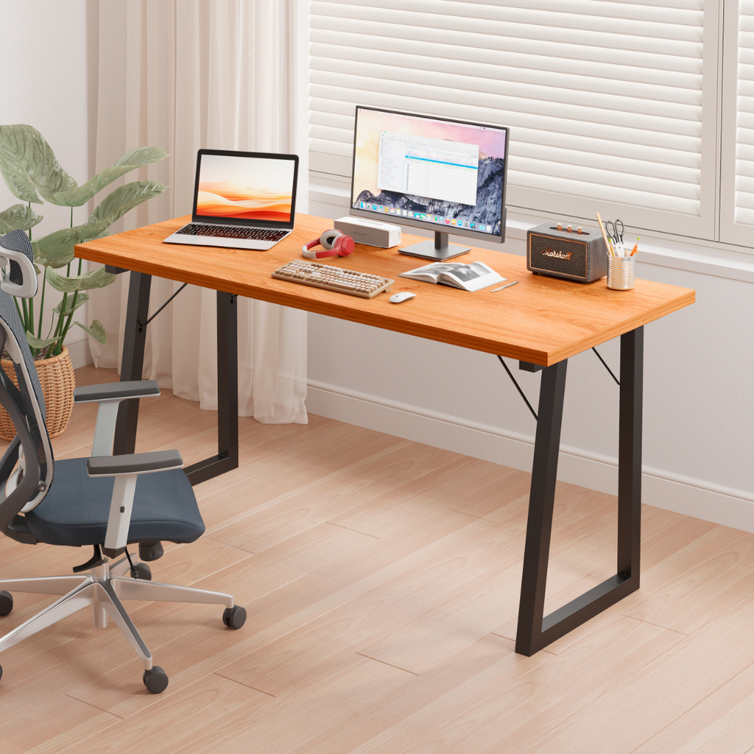 Escritorio Rústico Belén 160cm | Madera y Metal | Oficina en Casa-4