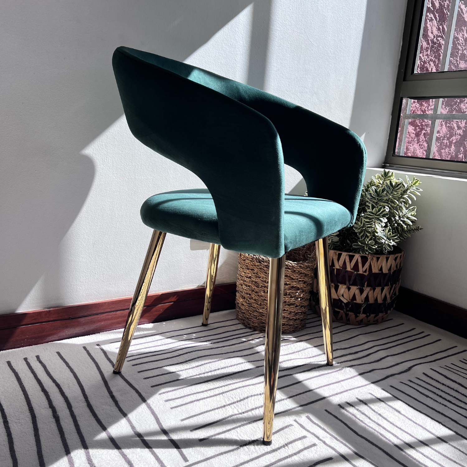 Sitial Sillón Siena Verde | Comodidad y Resistencia en Terciopelo-1