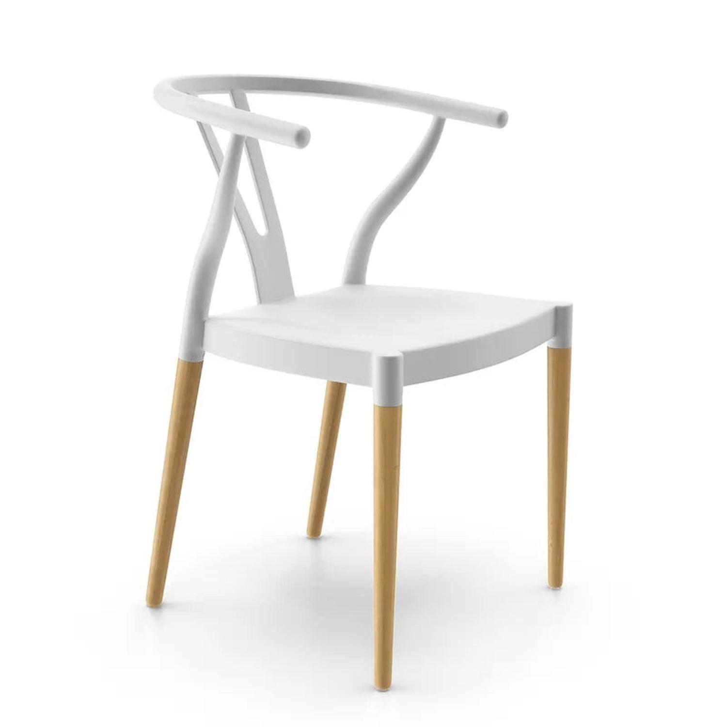 Comedor Mesa Equiz 100cm + 4 Sillas Wishbone Blanca-6