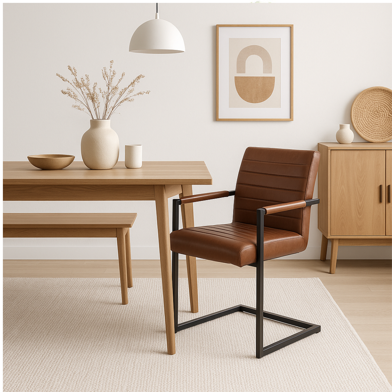 Silla Ivon | Elegancia y Confort en Eco Cuero Café-3