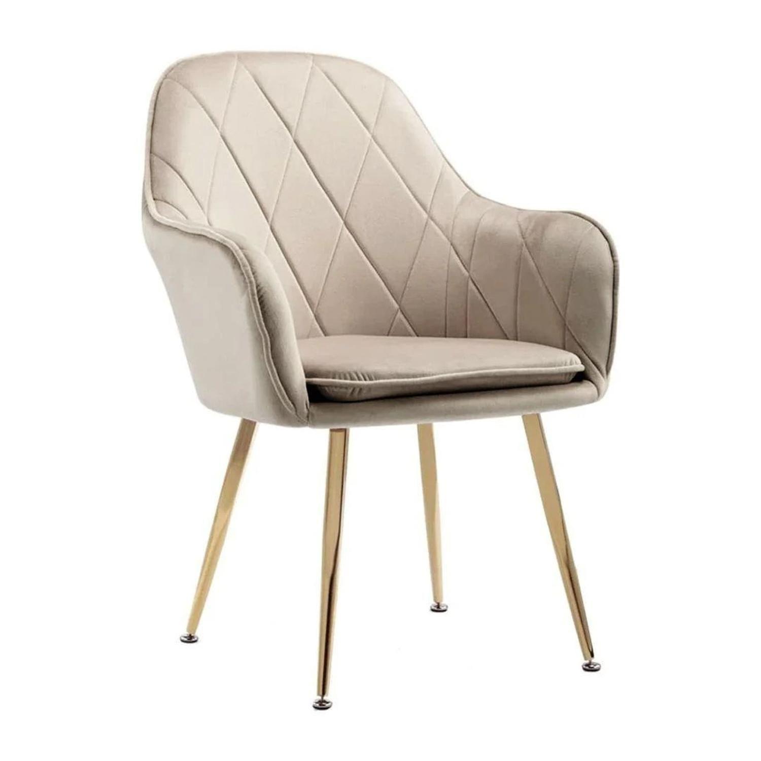 Pack 2 Sillón Sitial Diamante Terciopelo Beige | Moderno y Cómodo-1