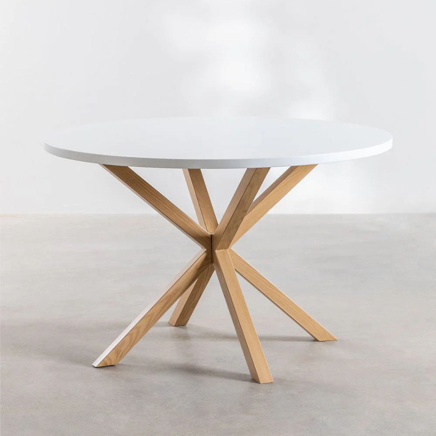 Mesa Redonda Equiz Blanca 120cm | Comedor u Oficina-7