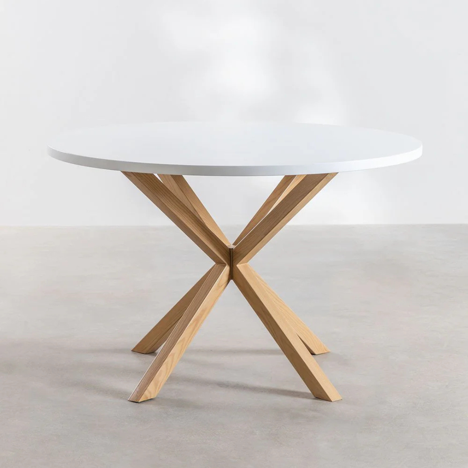 Mesa Redonda Equiz Blanca 120cm | Comedor u Oficina-8