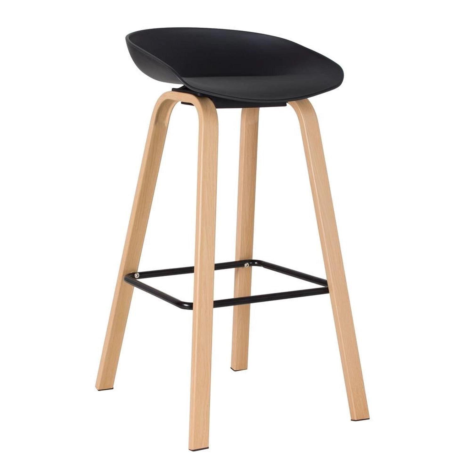 Pack 2 Taburetes Bar Nórdico Viggo 75 cm | Exterior Negro-4