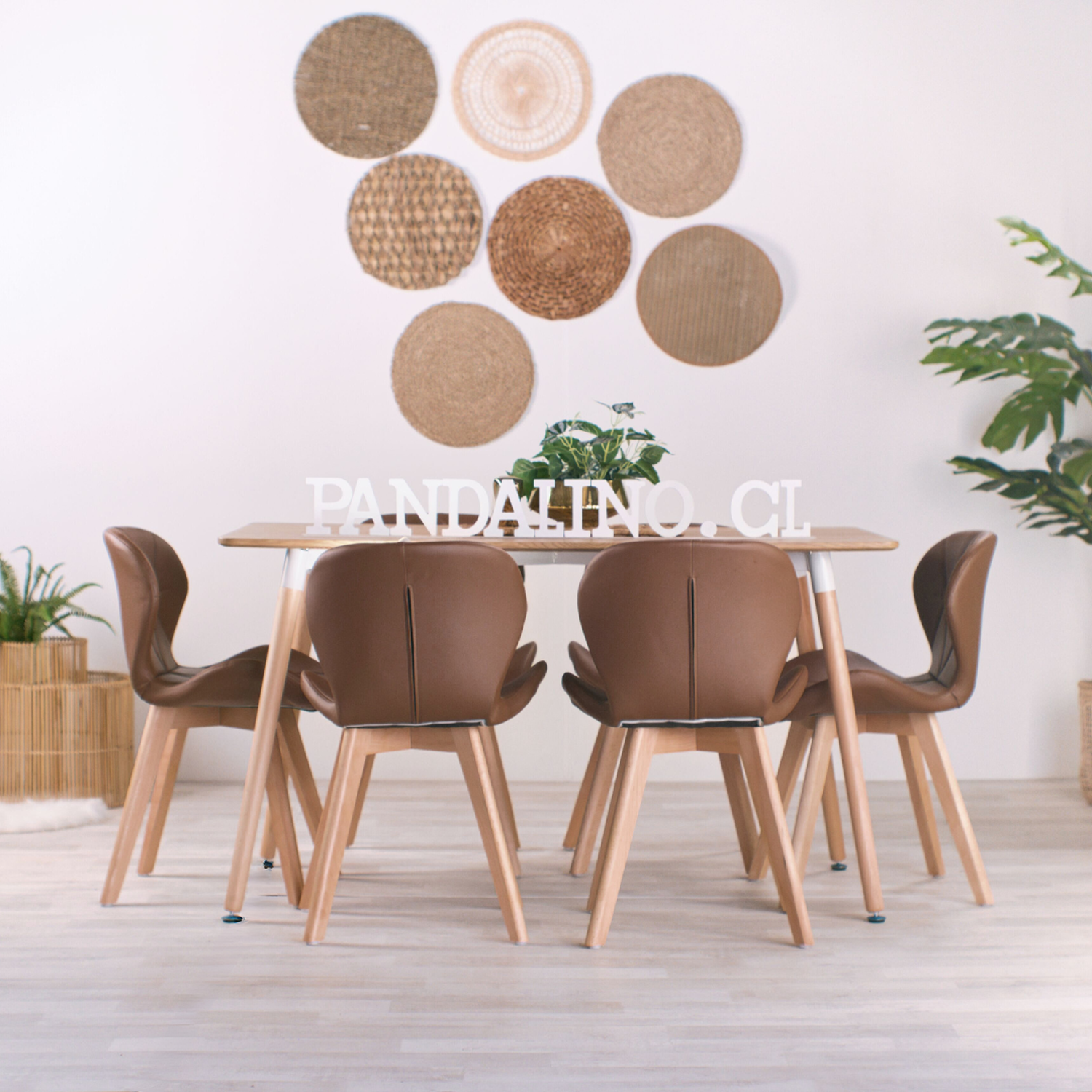 Comedor Mesa Álamo + 6 Sillones Rubik Café | Estilo Nórdico-0