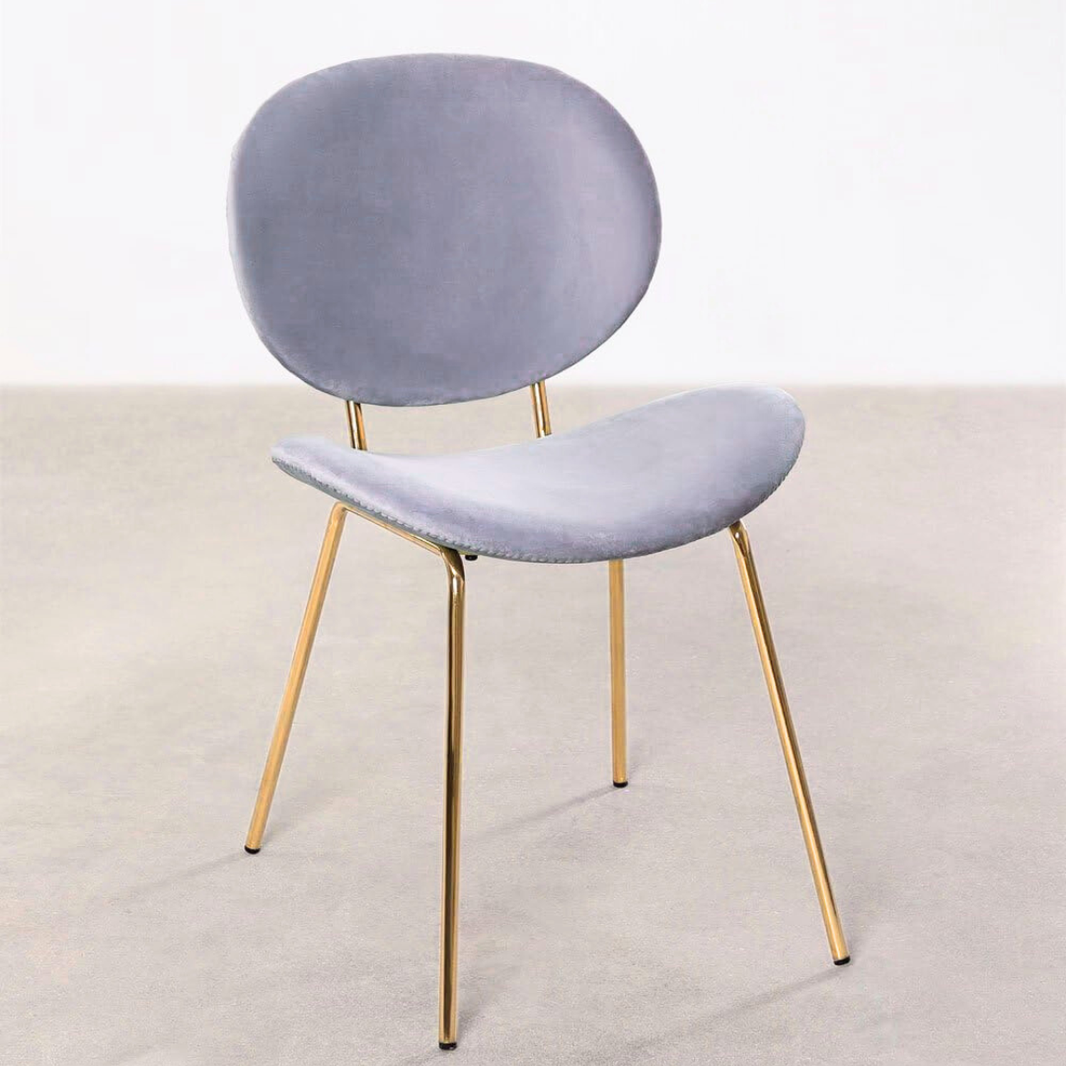 Pack 4 Sillón Angelica Velvet Gris | Sala, Dormitorio u Oficina-1