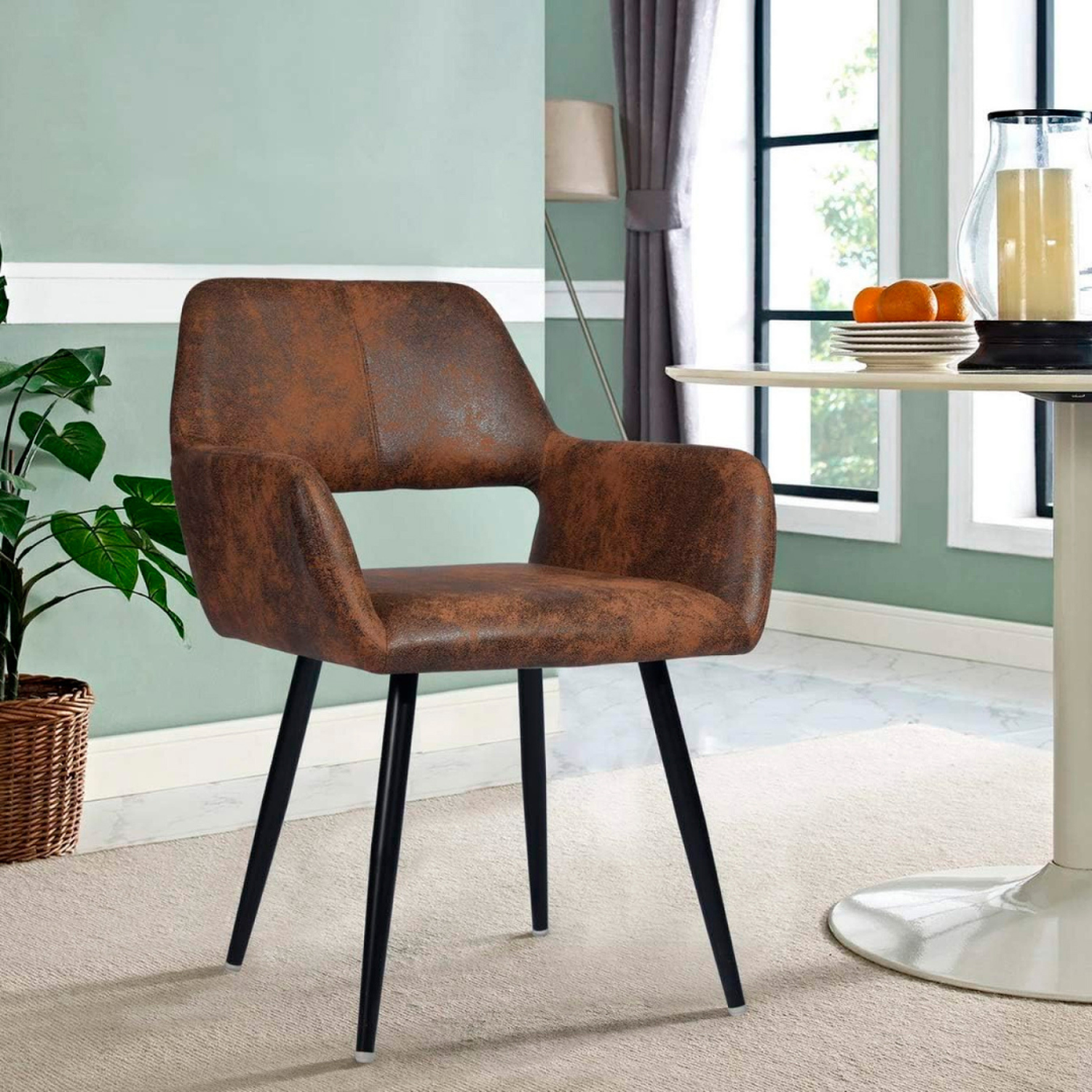 Butaca Sitial Burgos | Ecocuero Café | Cómoda y Elegante-2